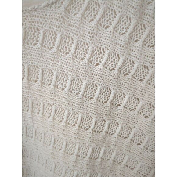 We The Free SM Fisherman crocheted Thien's Hacci Top Sweater Women's Cream - Picture 5 of 13